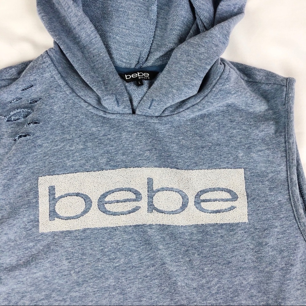 Bebe Hooded Tank with distressing